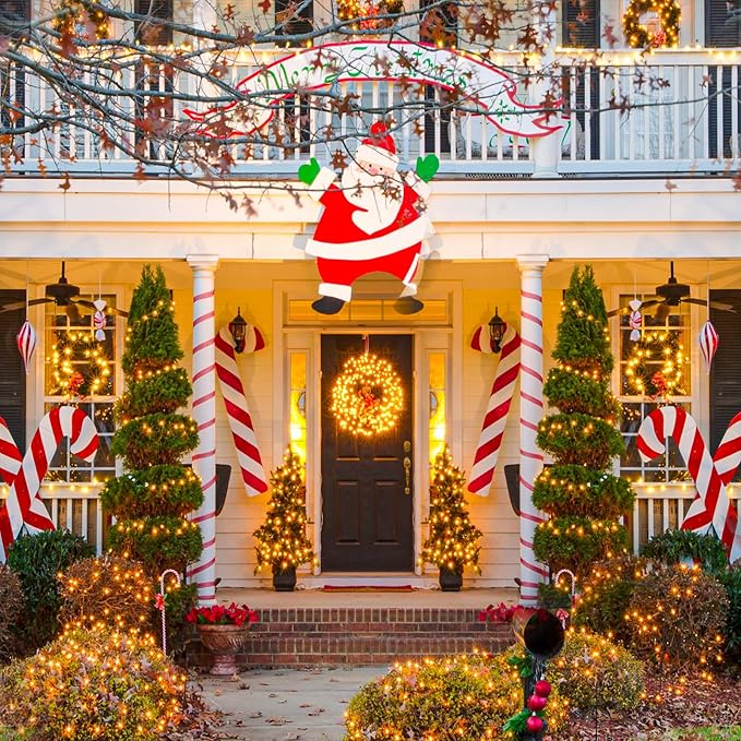 100FT 300 LED Christmas Lights Outdoor, Warm White Christmas Tree Lights with 8 Modes Waterproof, Connectable Green Wire String Lights Indoor for Patio Garden Xmas Party Decorations