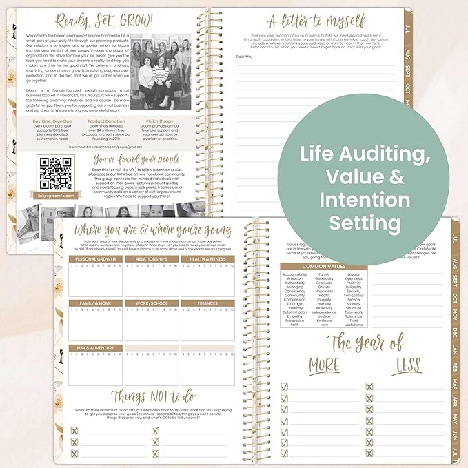 bloom daily planners 2025-2026 (8.5" x 11") Academic Year Day Planner (July 2025 - July 2026) - Weekly & Monthly Dated Agenda Organizer with Stickers & Tabs - Butterfly Garden