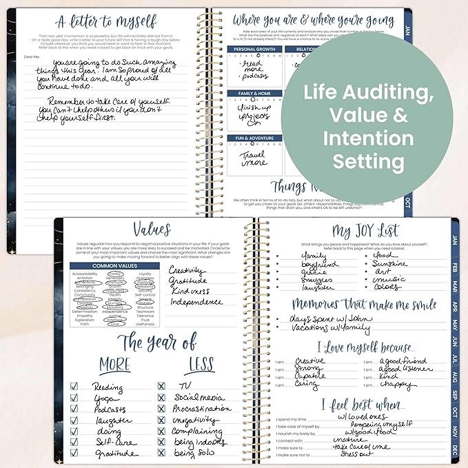 bloom daily planners 2026 Planner (January to December) - 8.5” x 11” Weekly & Monthly Dated Agenda Organizer Book with Stickers & Tabs - Flexible Soft Cover - Midnight Sky