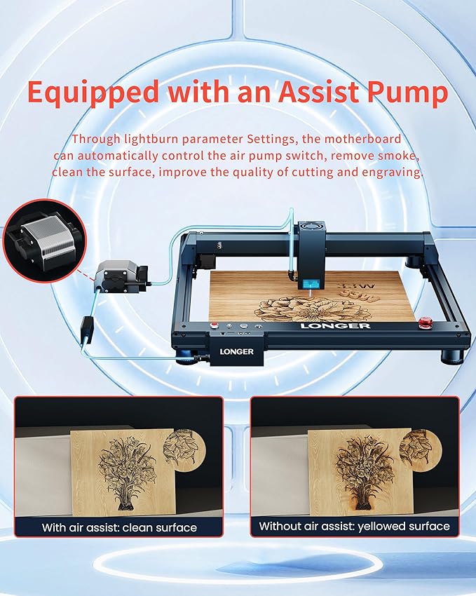 Laser Engraver 30W Laser Engraver Machine with Auto Air Assist, Speed of 36000mm/min Laser Cutting Machine and Engraving Machine for DIY Jewelry, Metal, Wood, Leathe (Working Area 17.72x17.32 inch)