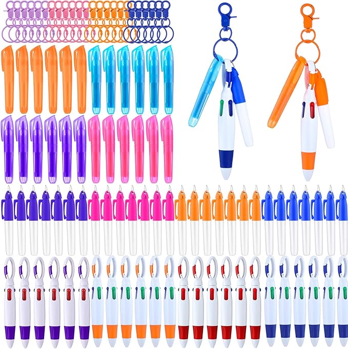 Sherr 25 Sets Retractable Nurse Pens with Mini Highlighter Permanent Marker Keychain Clip Badge Reel Pen Accessories for Nursing Students Medical Staff Office Stocking Stuffer Gift(Bright Color)