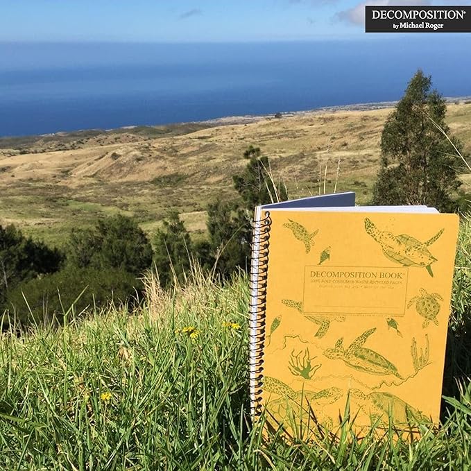 Decomposition Sea Turtles College Ruled Spiral Notebook - 9.75 x 7.5 Journal with 160 Lined Pages - 100% Recycled Paper - Cute Notebooks for School Supplies, Home & Office - Made in USA