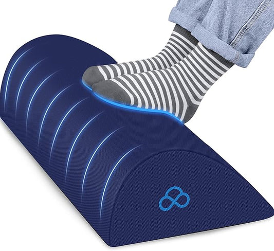 StepLively Foot Rest Ergonomic Pillow for Under Desk at Work, Anti-Fatigue Footrest Support Pillow for Fatigue & Pain Relief, Comfortable for Office Chair, Car Seat & Gaming Chair - Blue, Large