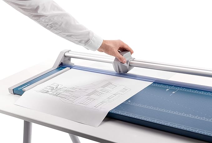 Dahle 554 Professional Rotary Trimmer, 28" Cut Length, 20 Sheet Capacity, Self-Sharpening, Dual Guide Bar, Automatic Clamp, German Engineered Paper Cutter