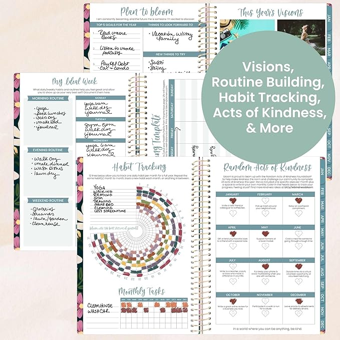 bloom daily planners 2026 Planner (January - December) Calendar Year Organizer - 5.5” x 8.25” - Weekly & Monthly Agenda Book with Stickers & Bookmark - Blooming Wildly