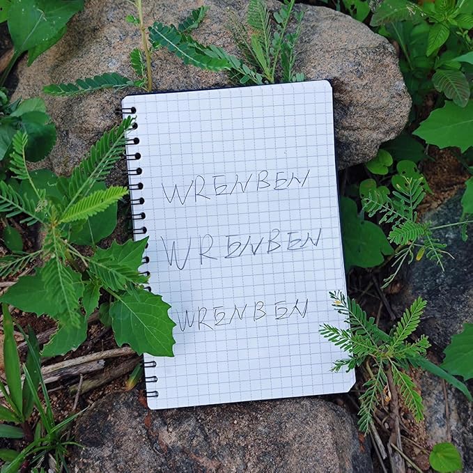 2PCS Weatherproof Stone Paper Spiral Notebooks 8 1/2" x 11" with 100 Pages Universal Pattern, A4 Large Size Waterproof Notebooks for Outdoor Field (8.5" x 11", Black)