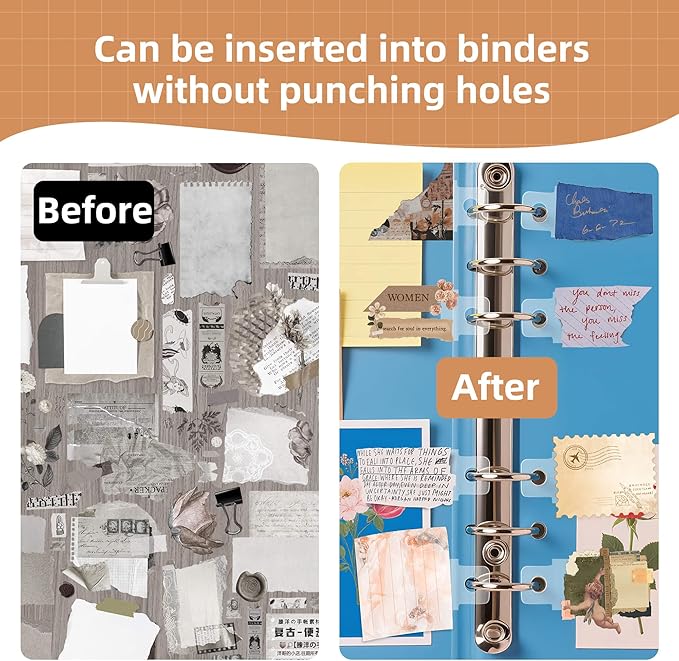 500PCS Clear Binder Hole Reinforcement Stickers, Self-Adhesive Hole Punch Reinforcement Labels, Change No Punched Page to Loose-Leaf Binder Refill Insert for Scrapbooking Album Office School Supplies