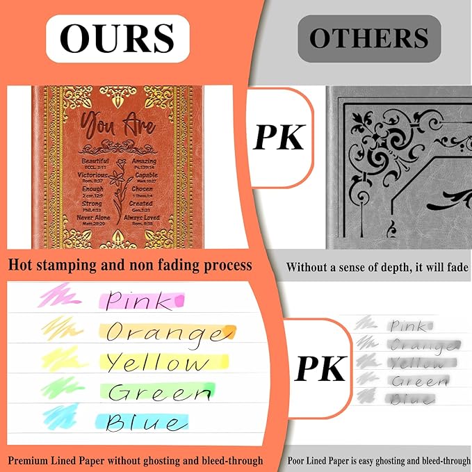 Brown A5 Lined Leather Journal Notebook,Inspirational Christian Gifts Hardcover Executive Notebooks for Men Women,200 Pages 100 Gsm Thick Ruled Paper Daily Diary for School,Family ,Friends,Work (You Beautiful Brown)