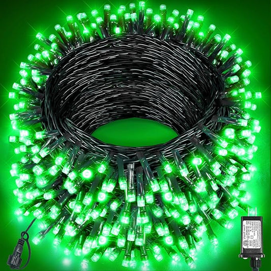 157FT 480 LED Christmas Lights Outdoor, Plug in Christmas Tree Lights Waterproof, 8 Modes Green Wire Fairy String Light for Indoor House Garden Xmas Party Decorations, Green