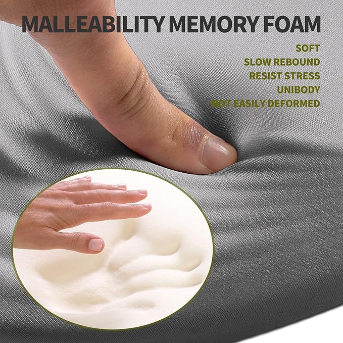 Hokafenle Ergonomic Mouse Pad Wrist Support, Terraced Slope Carpal Tunnel Wrist Pad for Mouse with Unibody Memory Foam, Wrist Rest Pain Relief Mousepad (Silvery White, 11.8x7.9 in)