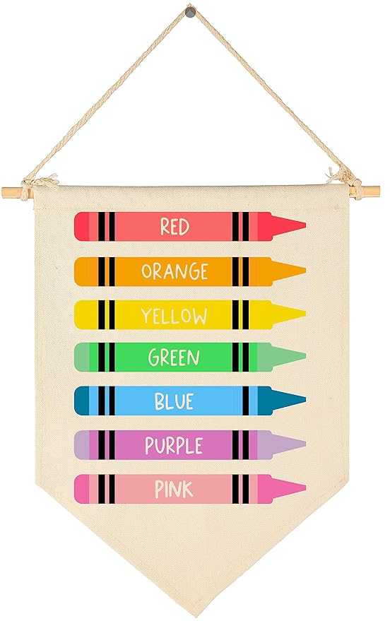 Color Educational Gift-Flag Sign Present for Toddler,Baby,Newborn,Boys,Girls,Kids-Banner Wall Decor for Nursery,Bedroom,Playroom,Reading Room Front Door-Baby Present Shower-New Home Christmas Gift