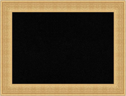 Amanti Art Black Cork Board for Wall, 26x34 Vision Board with Gold Wood Frame, Medium Corkboard Office Decor for Home Organization, Traditional Corkboard Pinboard to display items for home