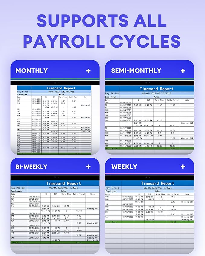NGTeco APP-Based Time Clocks for Employees Small Business, W2 (Fingerprint+Password) Times Clock, 2.4GHz WiFi Clock in Clock Out Machine Support Shift Schedules, iOS & Android APP, No Monthly Fee