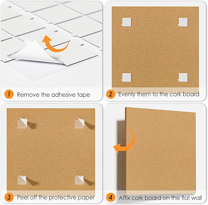 MaxGear 72" x 48" Large Cork Board for Wall, 24 Pack Cork Board Tiles with 40 Pushpins & Safe Removable Adhesive Tabs, 12" x 12" Corkboards for Office, School, Home