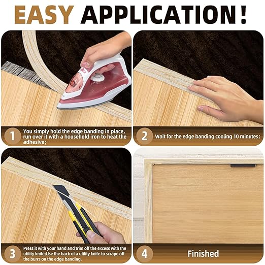 GSCIT Club Oak Edge Banding, 3/4 inch x 50ft roll of Veneer Edge Banding Preglued Flexible, Real Wood Tape Banding