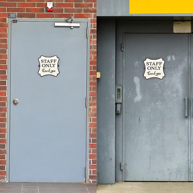 AuldHome Design Cast Iron Staff Only Sign, Business Door Sign for Employees Only Area