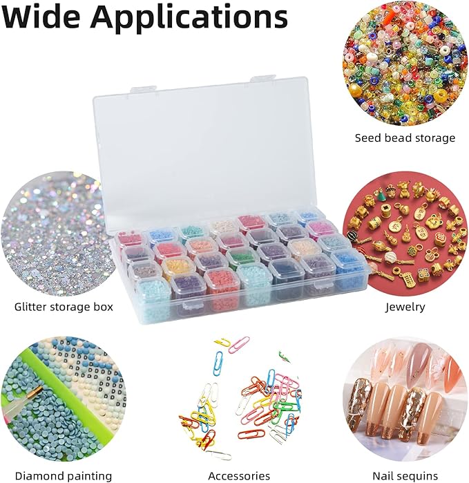 KTCLCATF 56PCS DIY Diamond Painting Tools and Accessories Kits Multiple Sizes Painting Pens for Adults to Make Diamond Art Craft Tweezers Glue Diamond Correction 28 Girds Storage Box