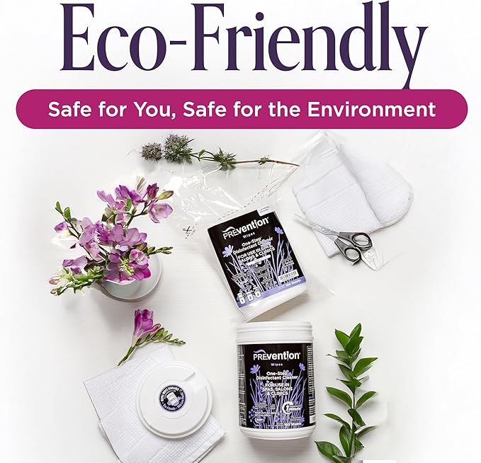 Prevention All Purpose Disinfectant Wipes – Canister of Cleaning Wipes for Salons, Spas, Wellness Centers and Yoga Studios – Hospital Grade Surface Sanitizing – 160 Count