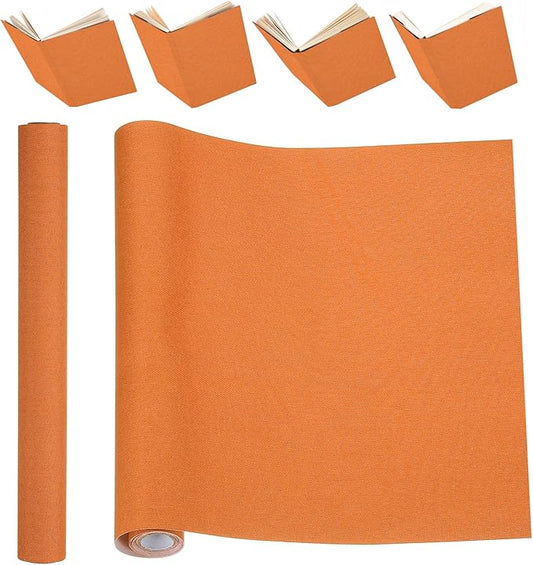 PATIKIL Book Binding Cloth, 51 x 11 Inches Book Cloth for Binding Repairing Fabric Surface Paper Backed Bookbinding Supplies, Orange