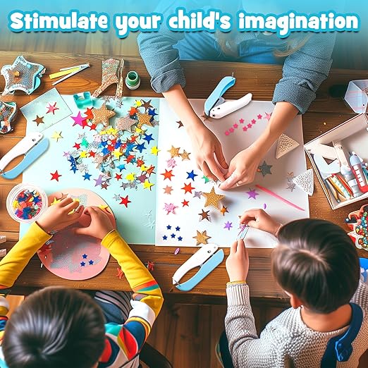 UCEC Star Hole Punch Small Hole Puncher, 1/4in Single Hole Punch, Handheld Hole Paper Punch Puncher for Craft Paper Tags Clothing Ticket DIY Scrapbook Tool