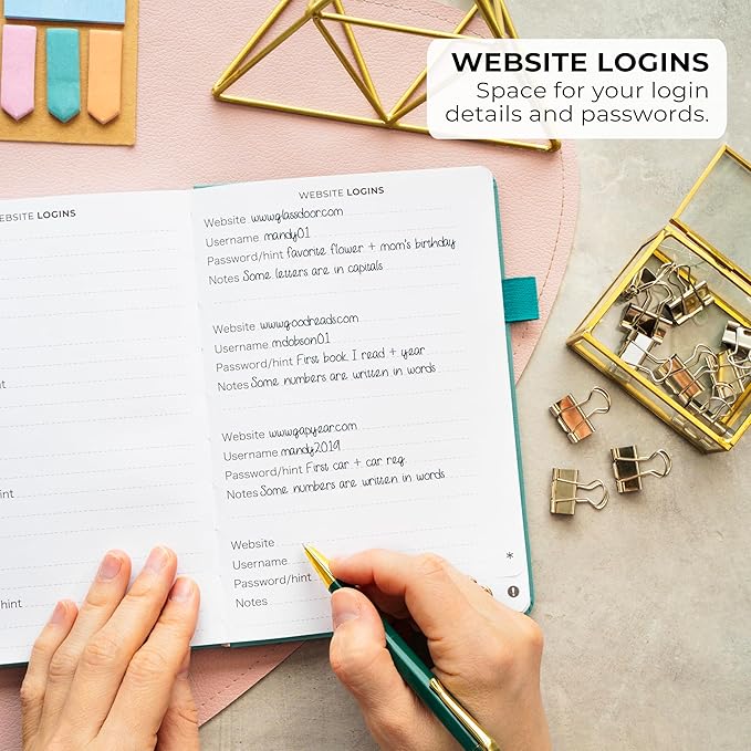 Clever Fox Address Book with alphabetic tabs - PU Leather Telephone and Address Book for Keeping Contacts Safe, Contact Organizer Journal, Medium Size (5.3″ x 7.7″) Hardcover, Turquoise