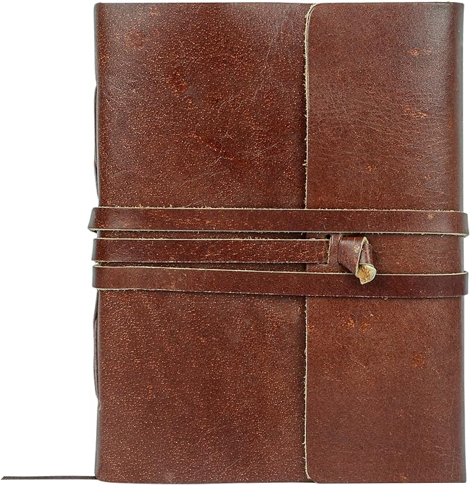 Handmade Leather Journal | Writing Diary | Bound Daily Notepad For Men & Women Unlined Paper Medium, writing pad gift for artist, sketch