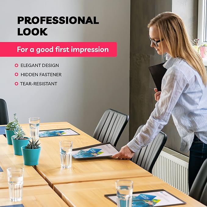 Report Covers - (Set of 6), 8.5 x 11 Letter Size, by Paper Plan, Clear Front Folders - Ideal for Presentations, Resumes & Keeping Your Documents Neat and Professional