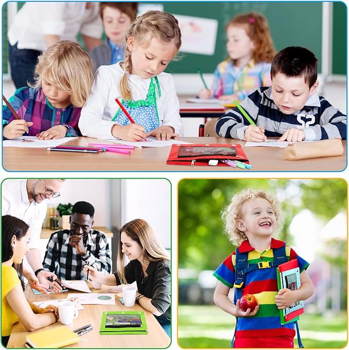 32 Pcs Pencil Pouch for 3 Ring Binder Colorful Binder Pencil Pouch with Zipper, 3 Ring Binder Pencil Pouch Bags for Classroom Bulk Pencil Pouches Pencil Case for Storing School Teacher Supplies