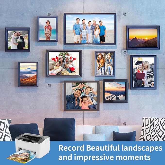 Photo Paper 5 x 7inches, 100 Sheets Glossy Photo Printer Paper, Instant Dry Picture Paper for DIY Chip Bag, Flyers, Cards, Calendars and Brochures(180gsm/48lb)