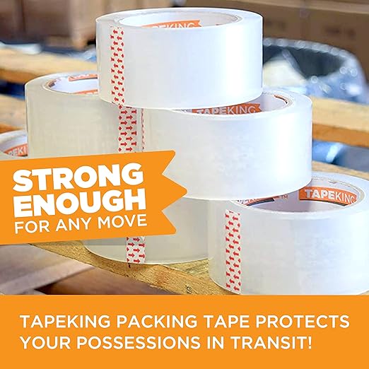 Tape King Clear Packing Tape | 110 Yards Per Roll (6 Rolls) | 1.88 Inch Wide Heavy Duty Packing Tape 2.7mil Strong Adhesive for Moving Boxes, Shipping Cartons, Office Use, Storage (660 Yards)