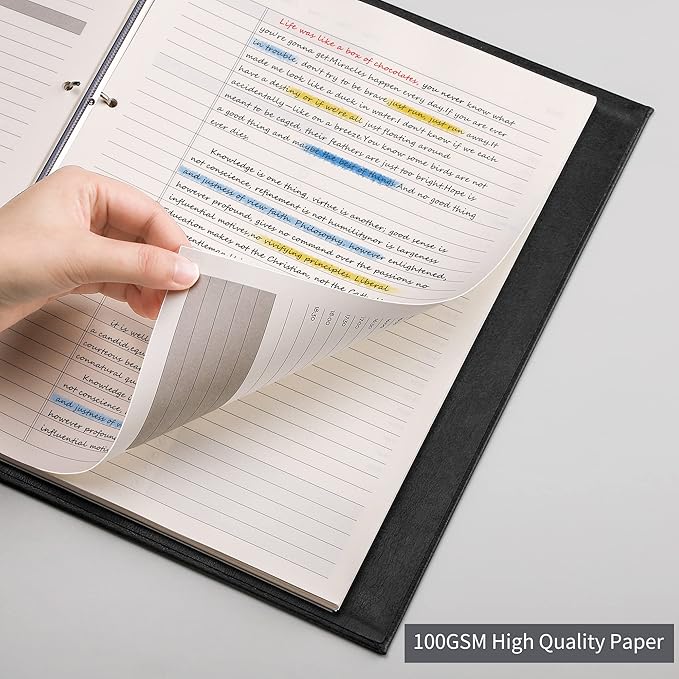 [EMSHOI Daily Planner Refill 8.5" X 11.5", 80 Sheets, 160 Pages Ring Binder Planner Inserts, Thick Cream Color Refill Paper, 100 GSM Loose Leaf, Paper Refills with Gift Box]