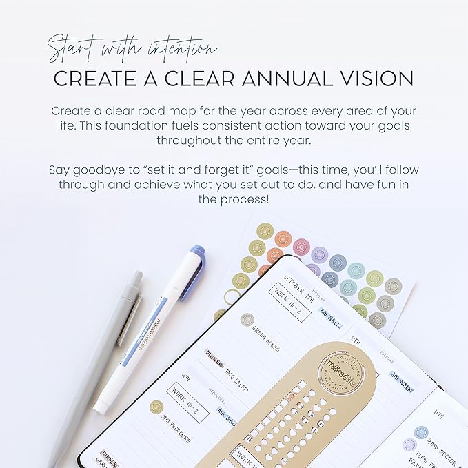 Quarterly Undated Planner - Goal Setting And Weekly Planner, Productivity Tools, Time-Management, Habit Tracker, Cream