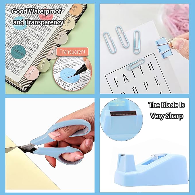 Blue Office Supplies, Desk Accessories, Stapler and Tape Dispenser Set for Women, Blue Office Accessories Gift for Women, Boss Lady, Office Lady, Coworkers, Office Clerks