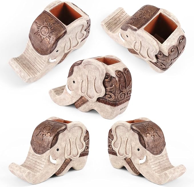 MOKANI Pen Pencil Holder with Phone Stand, Multifunctional Elephant Shaped Desk Organizer Desk Decor Elephant Gifts for Women Cute Desk Accessories Home Office Decoration Thanksgiving Christmas Gift