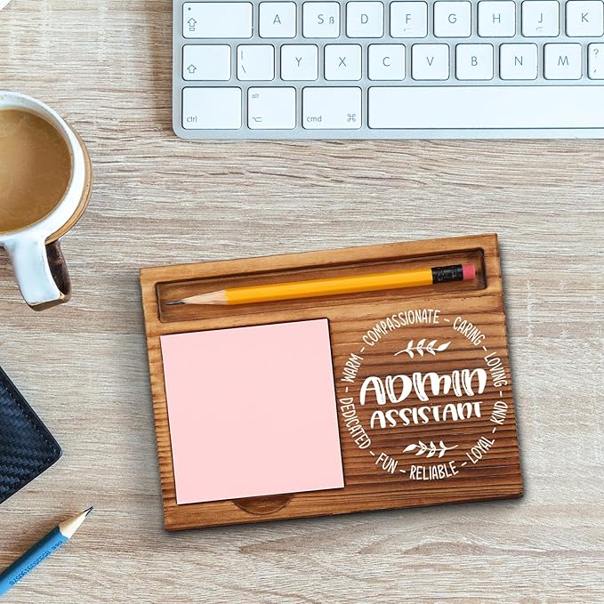 Administrative Assistant Appreciation Gifts, Admin Assistant Gifts, Thank You Admin Assistant Gifts, Admin Assistant Office Decor, Admin Assistant Desk Self-Stick Note Pad Holders GAA2