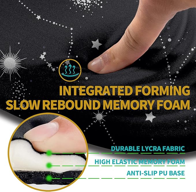 Hokafenle Ergonomic Mouse Pad Wrist Support with Stepped-Wedge Design, Wrist Rest Pain Relief Mousepad Filled with Memory Foam, Carpal Tunnel Mousepad for Wireless Mouse(12x8 inch, Galactic System)