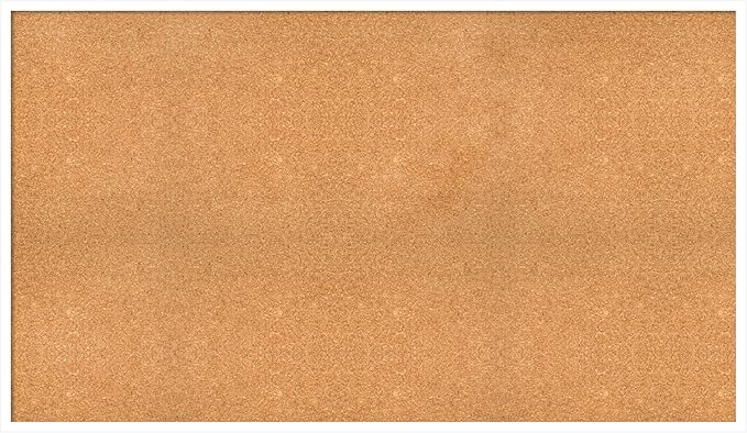Amanti Art Natural Cork Board for Wall, 33x57 Vision Board with White Frame, Oversize Corkboard Office Decor for Home Organization, Modern Corkboard Pinboard to Display Items for Home Organization in