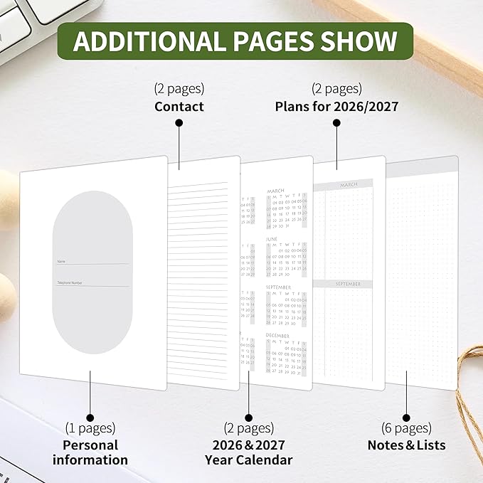 Monthly Planner 2026-2027 - 2 Year Monthly Planner Calendar 2026-2027, Jan. 2026 - Dec. 2027, 7.3" * 9.5", 24 Months Calendar Planner with Note Pages, for Office, School Home Planning - White