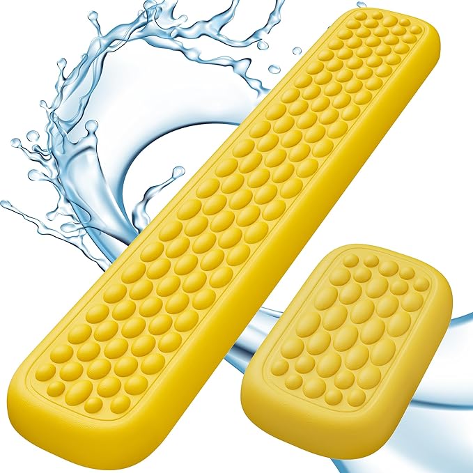 Lekvey Ergonomic Keyboard Wrist Rest, Waterproof PU Leather Wrist Pad with Memory Foam Massage Points, Durable Carpal Tunnel Support for Office/Gaming, Typing Pain Relief, Easy-Clean, Yellow