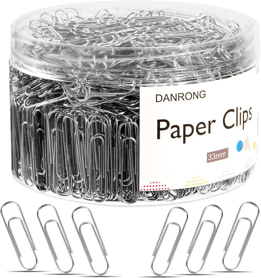 Silver Medium Paper Clips, 750 Pack Paperclips 1.3 Inch (33 mm) Paper Clips Suitable for Office School and Daily Use Also Used for Daily DIY Paper Clip(Silver)