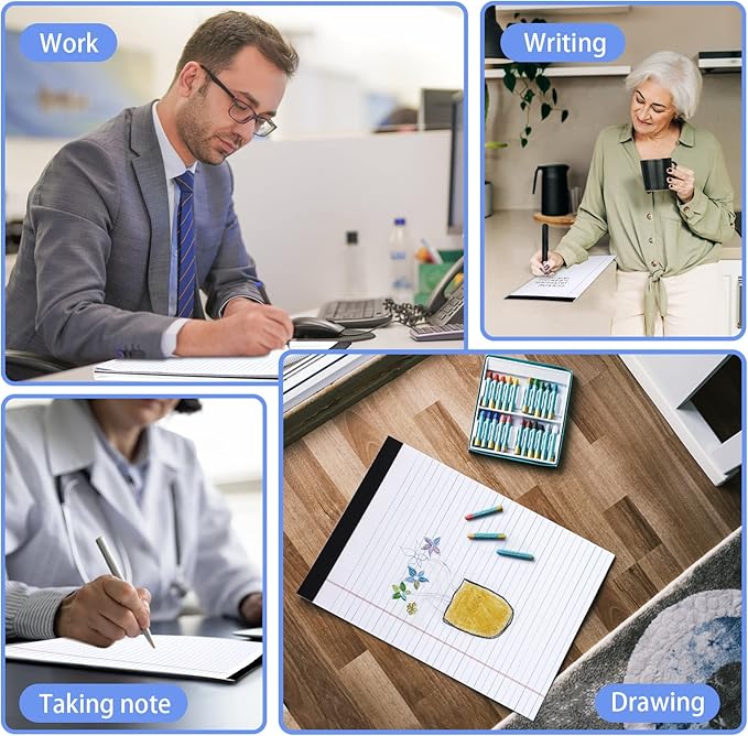 3 Pack Legal Pads Refills Note Pads, Writing Pads 8.5 x 11 Inches, Memo Pads Lined Writing Note Pads, Letter Size Legal Pad Wide Ruled Lined Pads Legal Rule for School Office（30 Sheet per Pads）