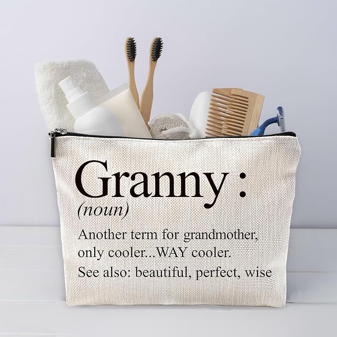 Sufamb Granny Gifts Makeup Bag, Best Granny Gifts for Mother's Day Birthday from Grandkids Cosmetic Bags, Gift for Grandma Portable Small Toiletry Bag Zipper Makeup Pouch