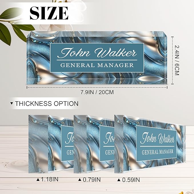 Ship Next Day Personalized Name Plate for Desk, Custom Acrylic Desk Name Sign, Office Appreciation Gifts for Women Men Coworkers Boss Teacher Employee