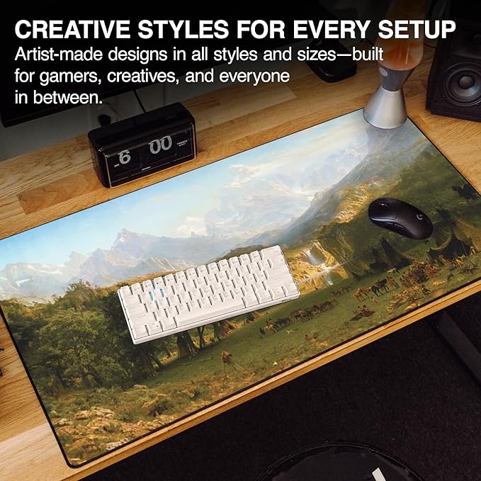 MPCO. Western Large Gaming Desk Pad - 36" x 17" Aeroglyde Fabric Landers-Peak Desk Mats - Non-Slip, Washable, Smooth Glide for Precision Gaming & Work