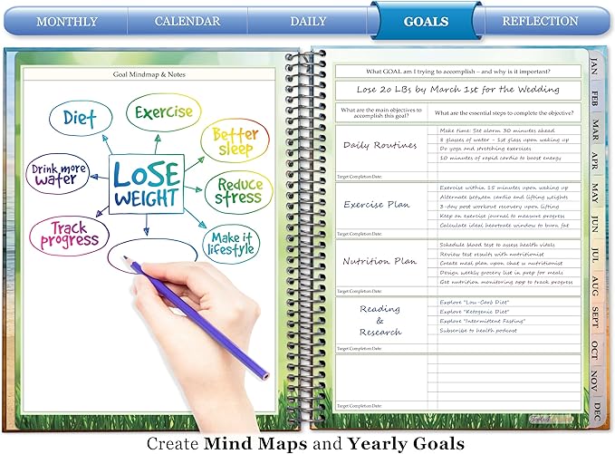 Tools4Wisdom 2026 Planner 2026 Calendar - 15 Months Starting Oct '25-8.5x11 Inch Hardcover - Daily Weekly Monthly - O5D6 - Purple Orchid