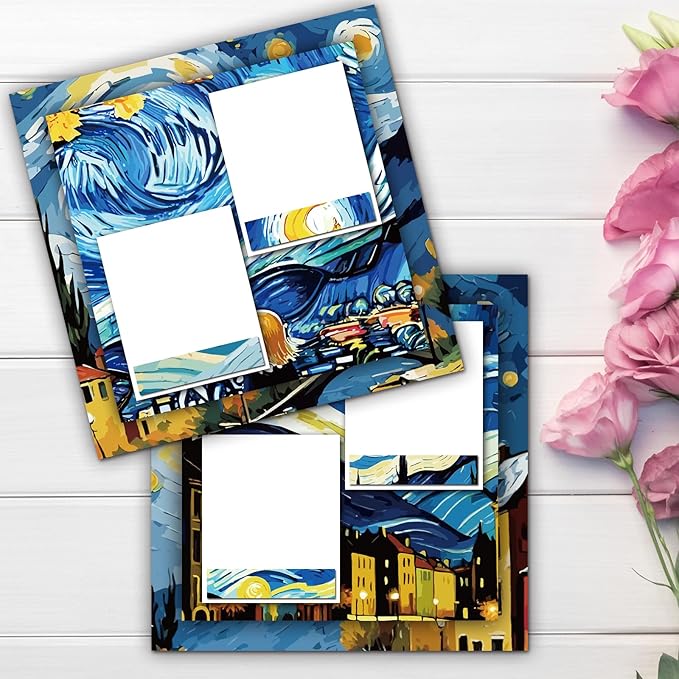 48 Sheets Celestial Scrapbook Paper 11x11, Starry Night Pattern Decorative Scrapbook Paper for Journals DIY Cards and Photo Albums, Aesthetic Craft Supplies for Kids and Adults