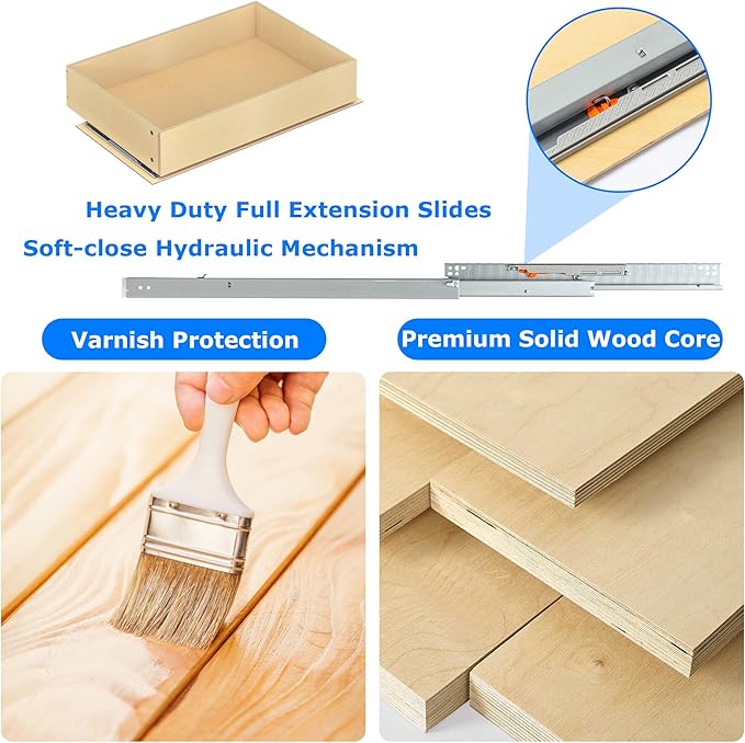 WelFurGeer Soft Close Pull Out Drawers for Cabinets, 23" W x 22" D Pull Out Cabinet Organizer, Bottom Mount Pull Out Drawer, Space-Saving Slide Out Drawers for Kitchen Cabinets for Home & Kitchen