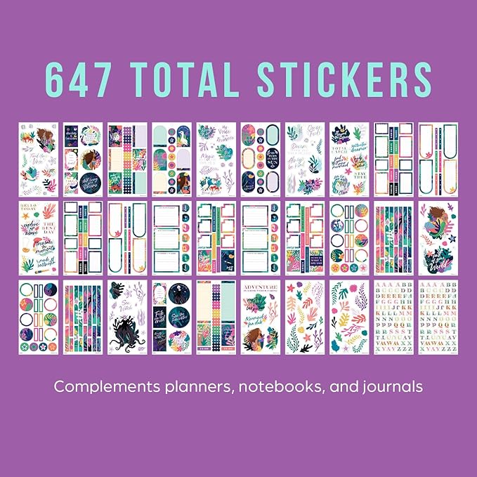 Happy Planner Disney The Little Mermaid, Classic Sticker Sheets, 647 pieces