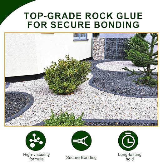 Teexpert 1 Gallon Rock Glue for Landscaping – Strong Pea Gravel Binder & Stone Adhesive for Walkways, Yards, Patios, and Driveways
