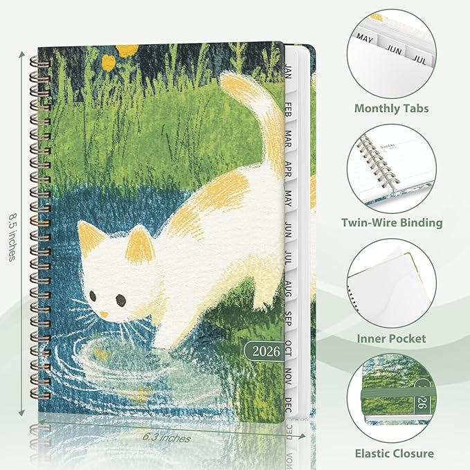 2026 Planner, Weekly and Monthly Calendar Planner Agenda, Jan 2026 - Dec 2026, Planning Academic Book, Office Desk Accessories and School Supplies - A5 (6.3'' x 8.5'')